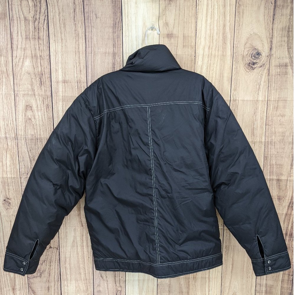 LE TIGRE Vtg Y2K Black Nylon Boxy Down Puffer Coat - Picture 7 of 8